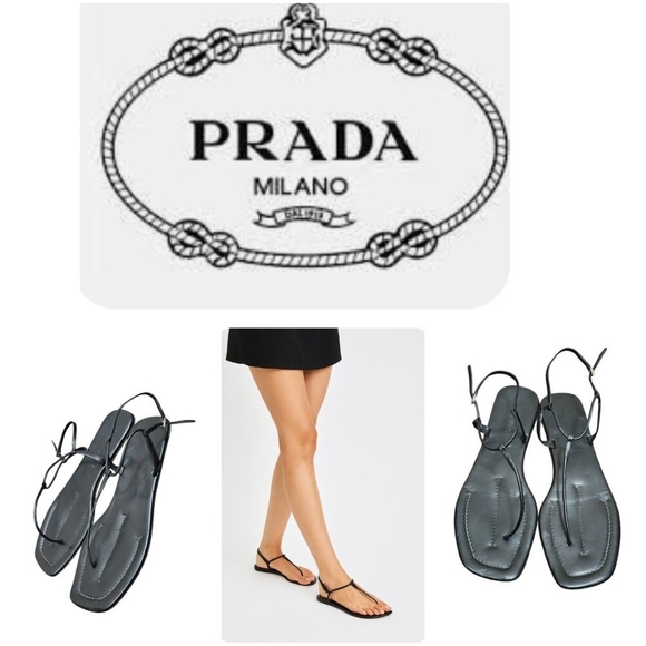 Prada Leather T-Strap Sandals Women's Size EU 40/US 9.5 - Picture 13 of 13